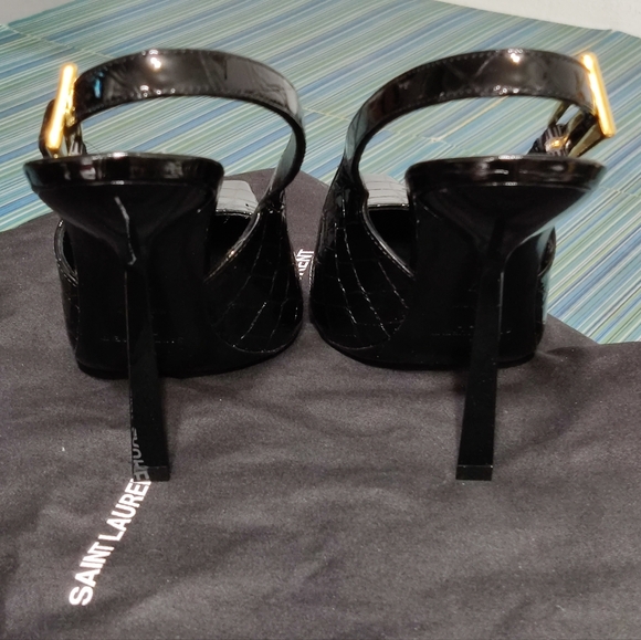 Saint Laurent Size 7 (EU 37) Lee Embossed Cocco Louisana Slingback Pump - Picture 4 of 8